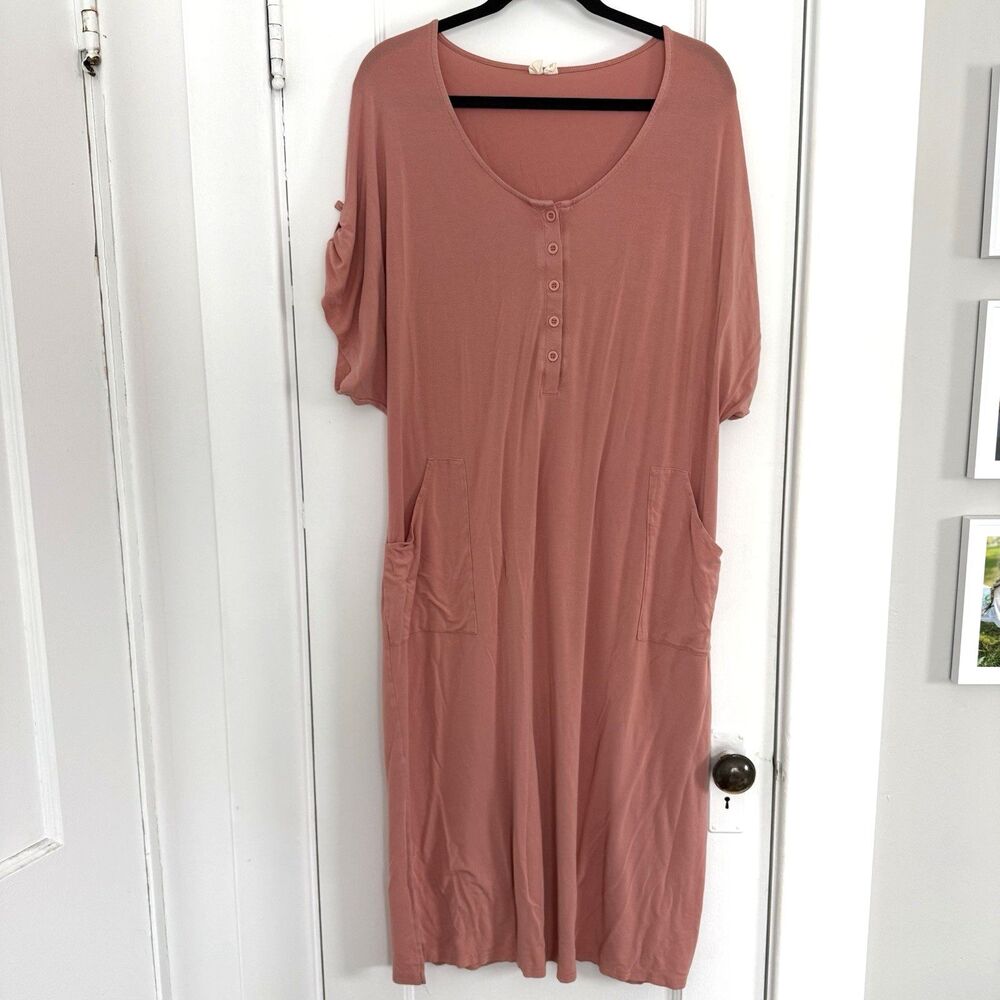 Kyte BABY Bamboo Lounge Dress Maternity Postpartum Nightgown Nursing Sz M